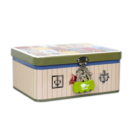 rectangular storage tin box